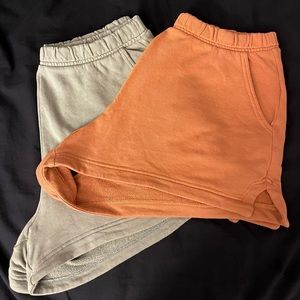 aerie fleece sweat short - green